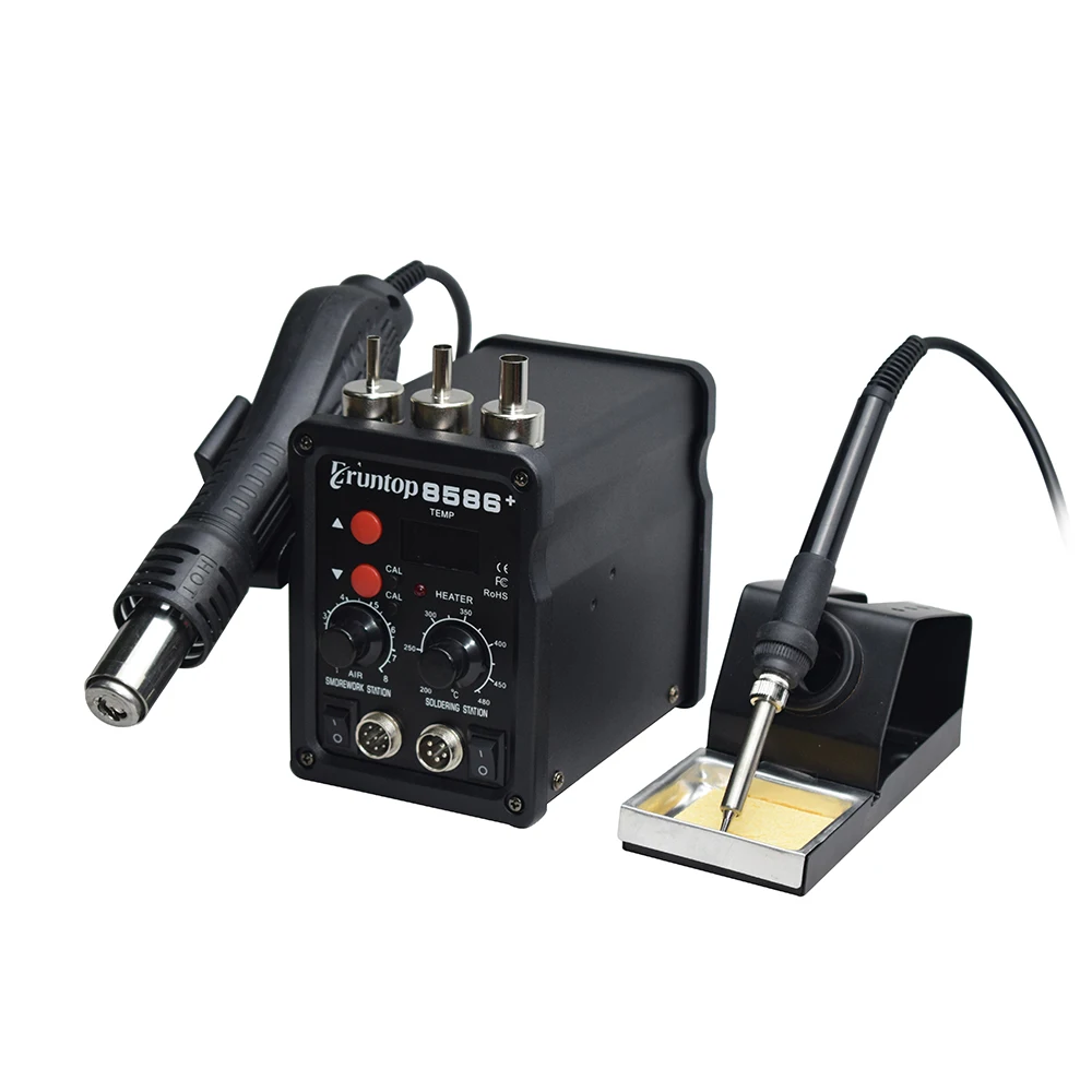 2 в 1 Eruntop 8586+ ESD фена паяльная станция сварочный паяльник для IC SMD распайки Переделанный 8586