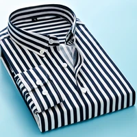 2021 korean new mens business casual stripe shirt long sleeve fashion shirt mens shirt