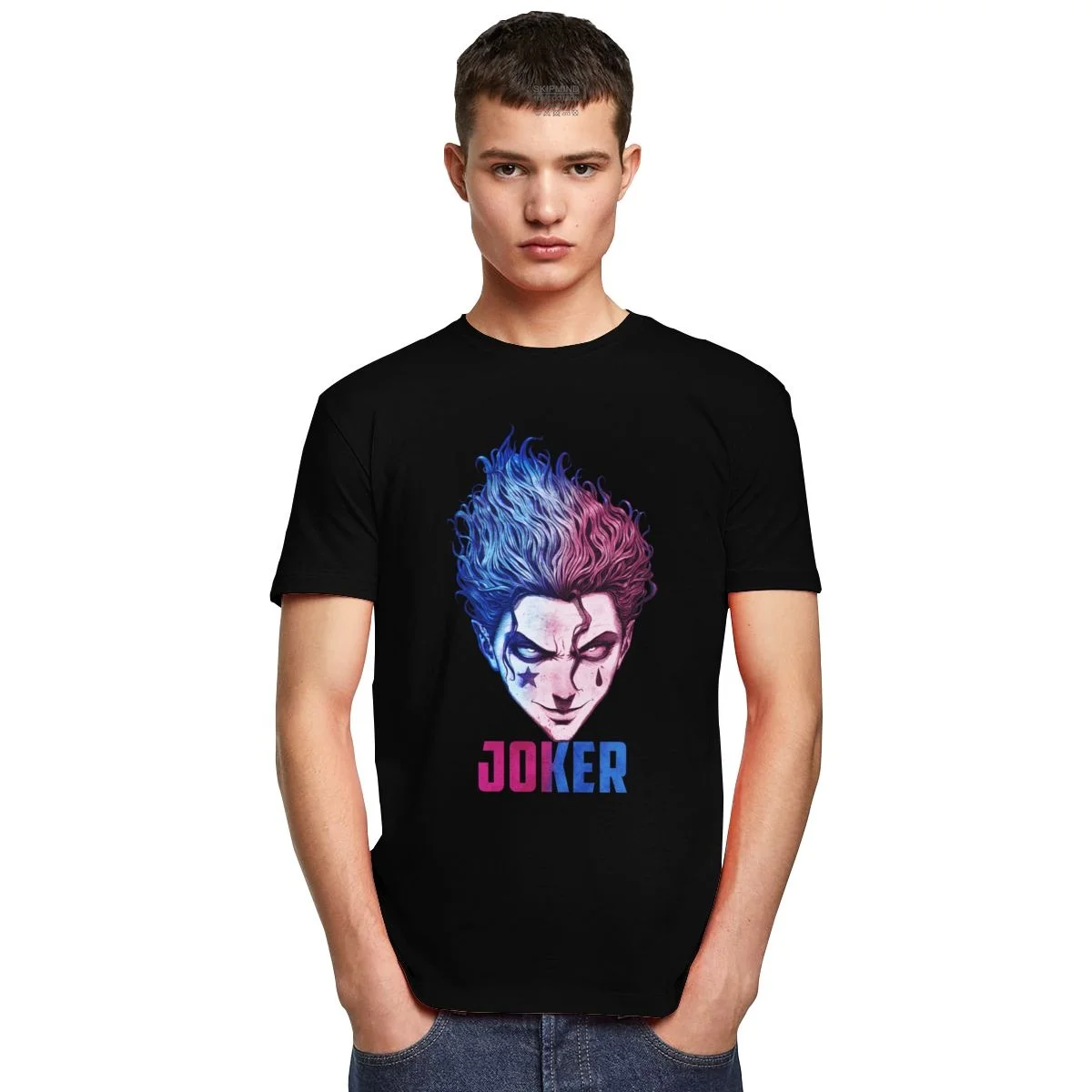 Футболка Hisoka Morow Hxh мужская с принтом Hunter X стильная облегающая хлопковая рубашка