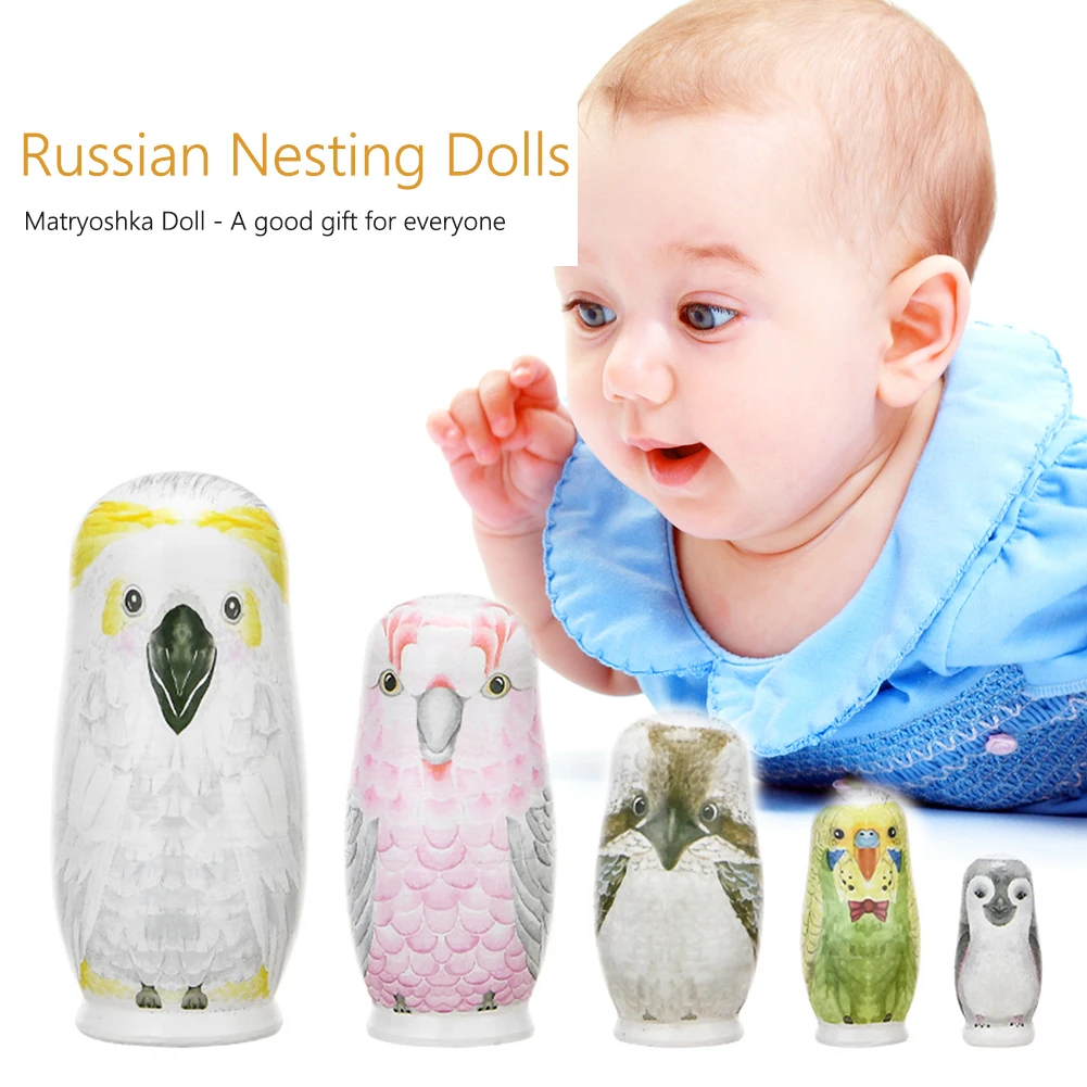 

Штабелируемый 5 слоев Матрешка сова милые куклы ручная роспись украшение дома деревянный матрешки игрушки аксессуары ручной работы подаро...