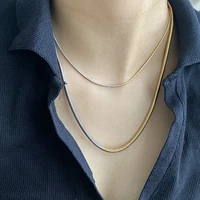 zj hot sale 2022 fashion 3 2mm thick round snake chain gold silver color mixed necklaces minimalist stainless steel chokers