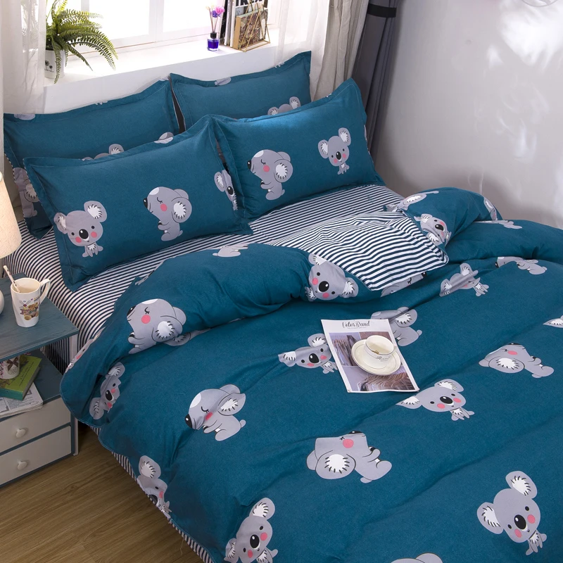 

Комплект постельного белья с пододеяльником, простыней и простыней в нордическом простом жаккардовом общежитии из четырех предметов, двуб...