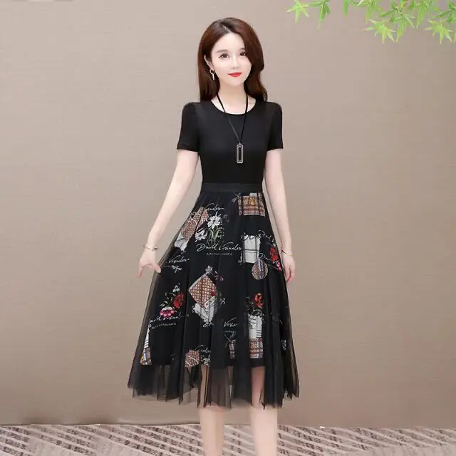 L-5xl летний Чай Вечерние из сетчатого материала с цветочным рисунком кусков для