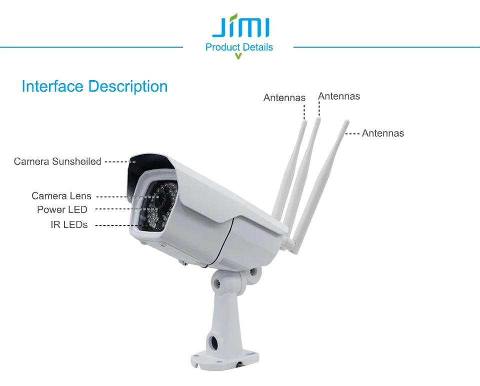 Jimi JH016 IP камера 1080p с 4G сетевая перезаряжаемая на батарейках солнечная панель Wifi камера Full HD камера безопасности для улицы