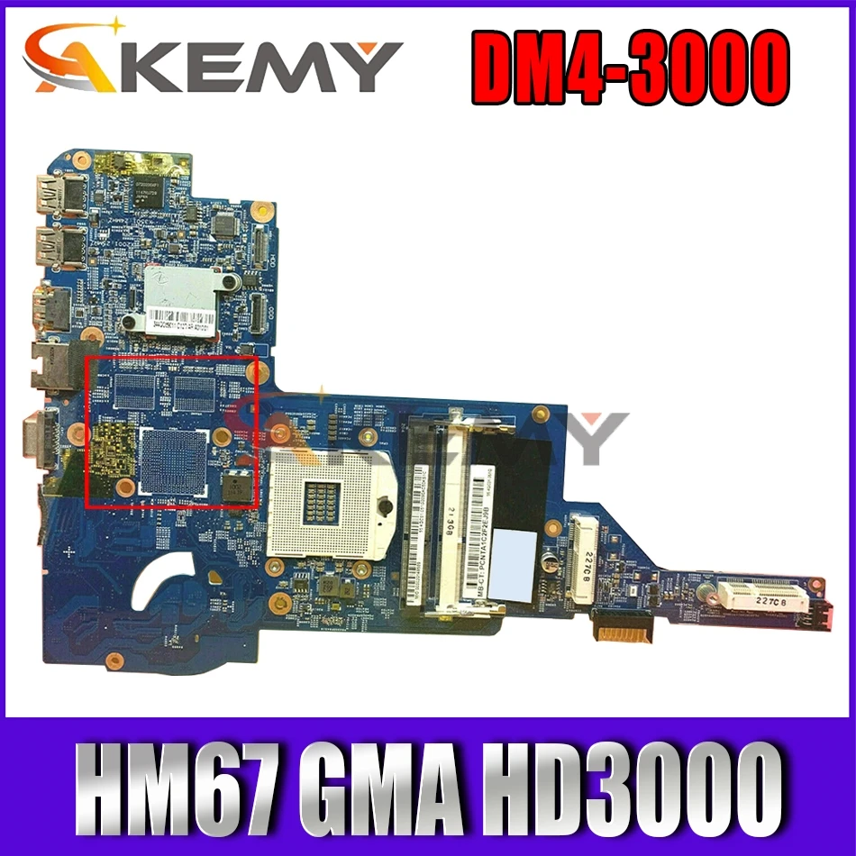 

Akemy 48.4QC05.011 669085-001 для ноутбука HP Pavilion DM4 DM4-3000 Материнская плата ноутбука HM67 GMA HD3000 DDR3