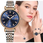 Часы наручные женские простые, модные брендовые Роскошные элегантные полностью стальные, для девушек