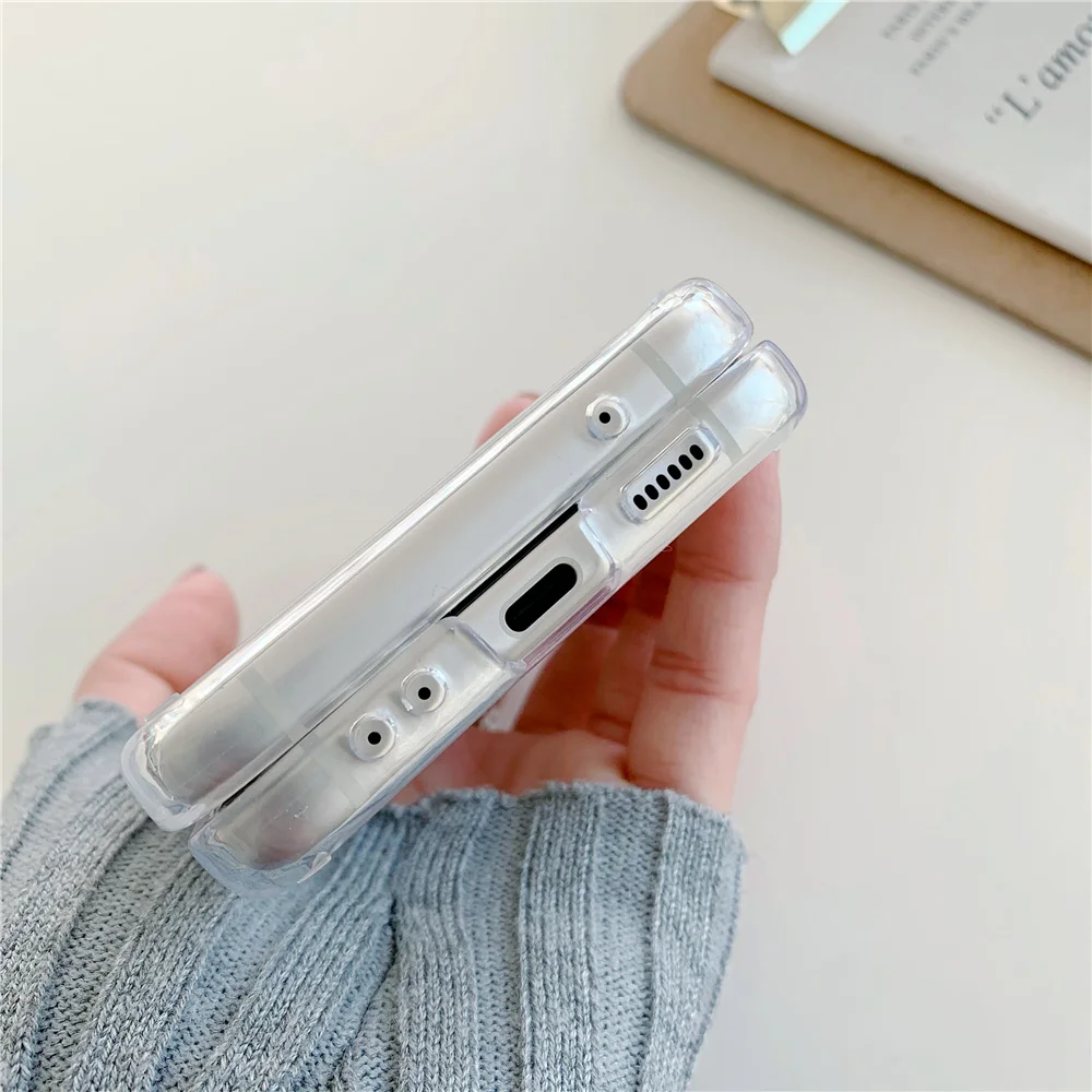 for samsung galaxy z flip 3 case slim soft transparent high clear hard pc phone cases on for galaxy z flip 3 zflip 3 flip3 cover free global shipping