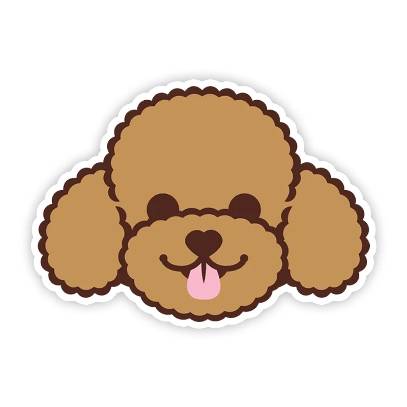 Печатный самоклеющийся наклейки на авто Голова пуделя водонепроницаемые машину