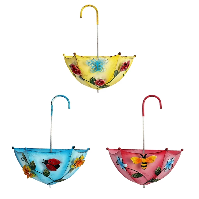 

Metal Umbrella Hanging Planter Wall Decor Inspirational Plant Hanger Flower Pot