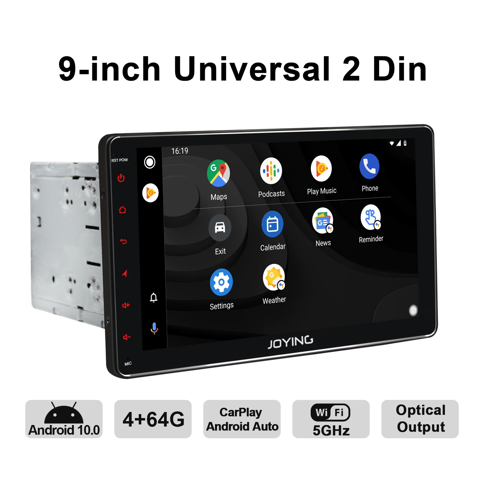 JOYING 2 din Android 10 0 Универсальный 9 &quot1280*720 IPS головное устройство стерео 4 Гб RAM GPS Видео