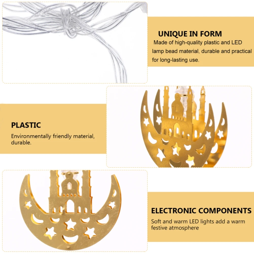 

Ramadan Decorations Moon Star Led String Lights EID Mubarak Decor For Home Islam Muslim Event Party Supplies Eid al-Fitr Decor
