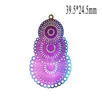 20pcslot gradient rainbow color stainless steel pendants fit for jewelry earring making diy craft 39 524 5mm