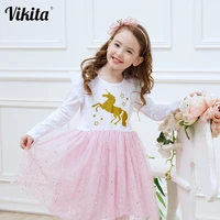vikita new fille robe licorne girls unicorn birthday party dress toddlers tutu princess vestidos kids mesh dress for girls