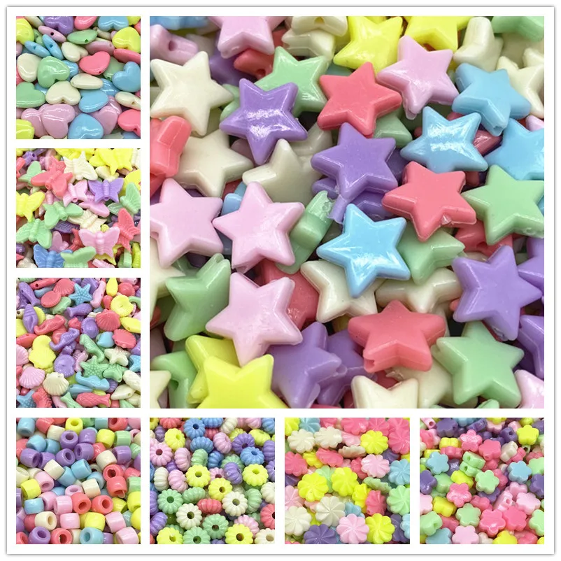 

50pcs/lot Acrylic Beads Loose Spacer Beads Jewelry Making DIY Accessories #ZZ04