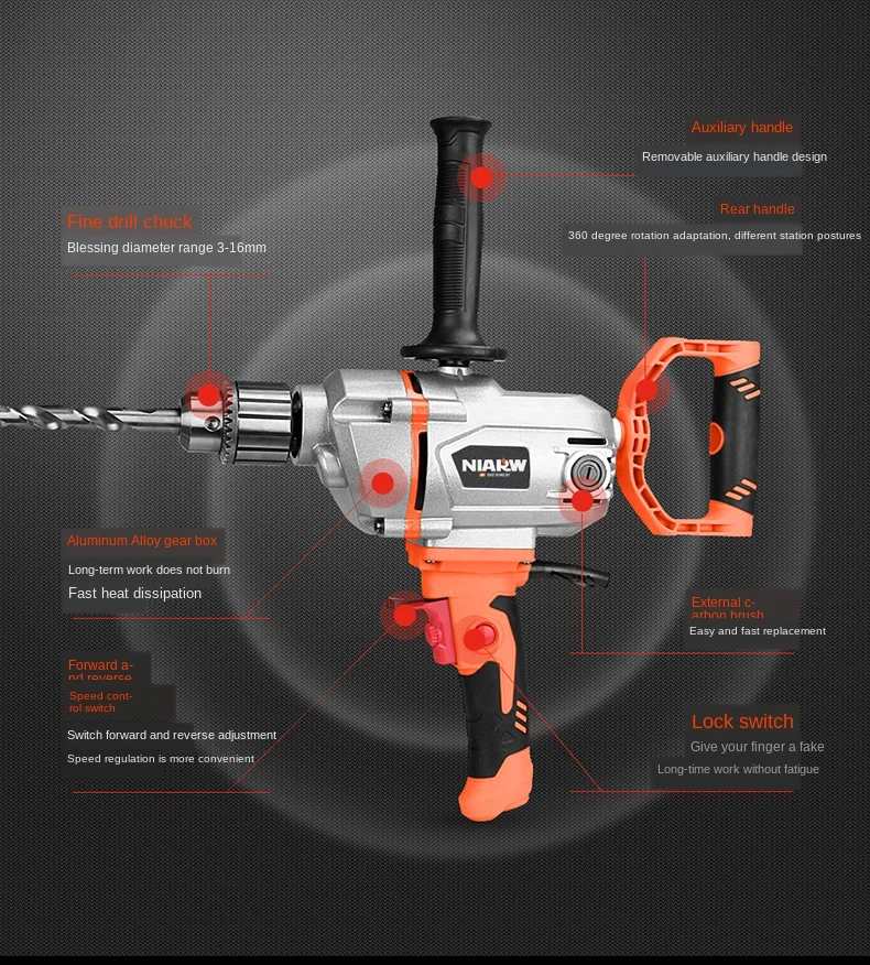 Воздушный сверлильный высокомощный смеситель для покраски порошка цемента