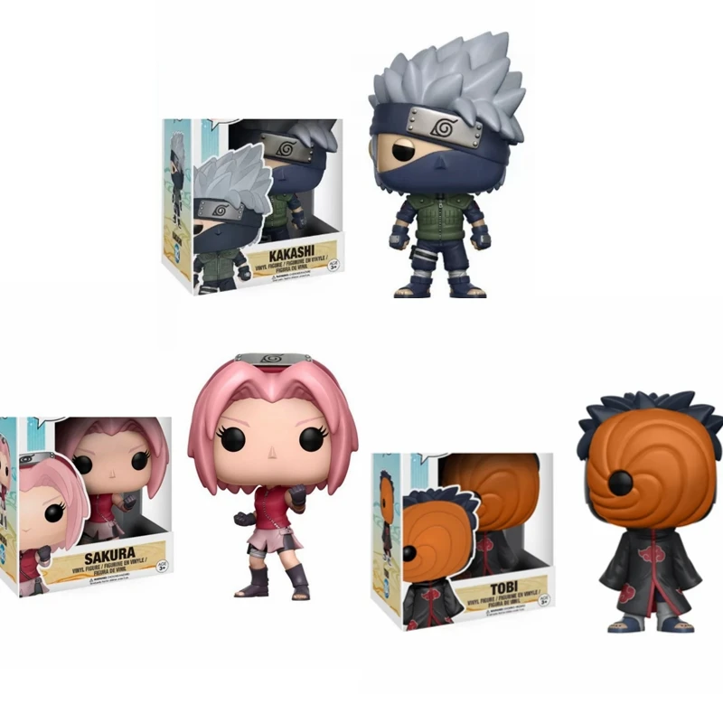Новинка экшн фигурки нарутос SHIPPUDEN KAKASHI #182 SAKURA #183 TOBI 184 # виниловые коллекционные