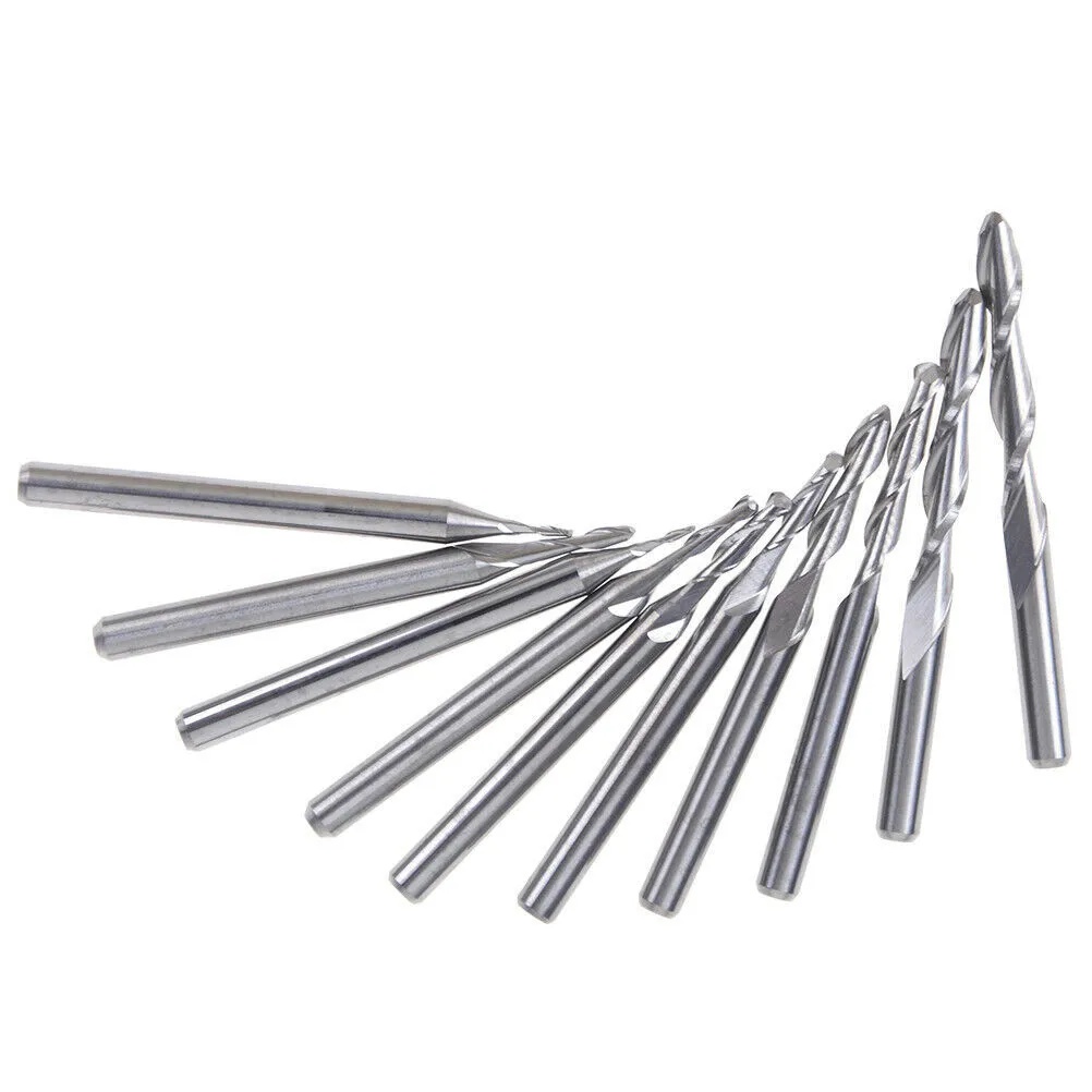 

3.175mm Shank Carbide Ball Nose End Mill CNC Engraving Router Bit Set 1-3.175mm End Mills Accessories Extensions Storage Tools
