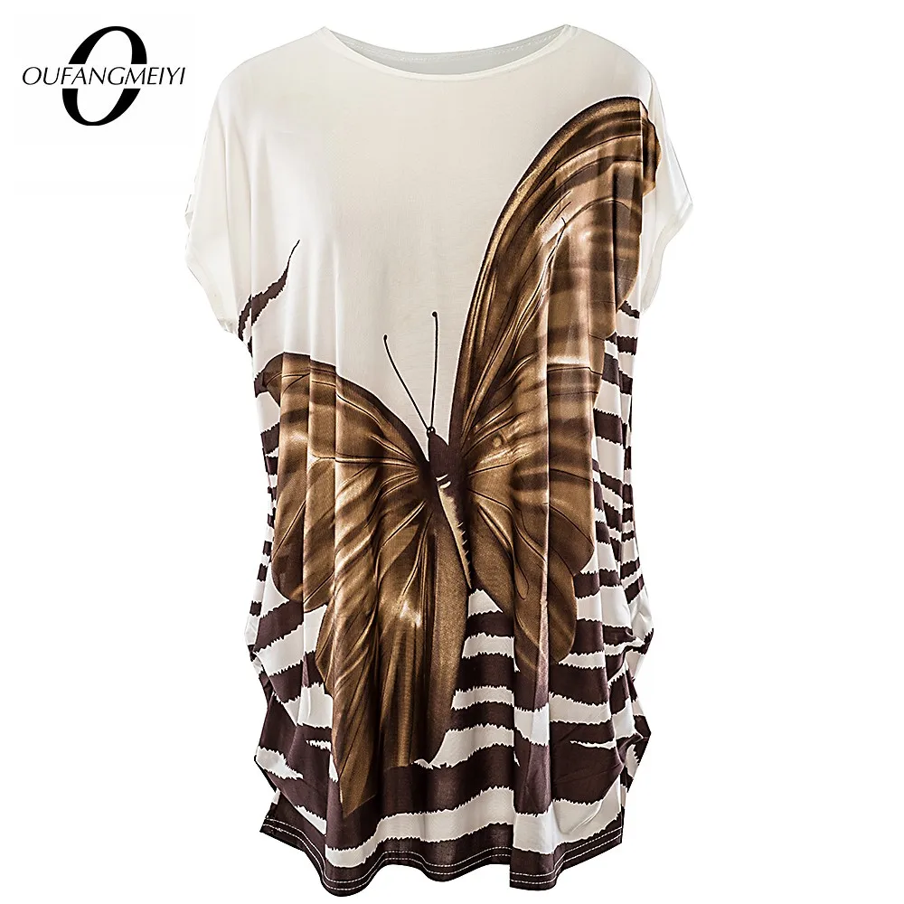 Повседневное летнее короткое платье с круглым вырезом и принтом бабочки для