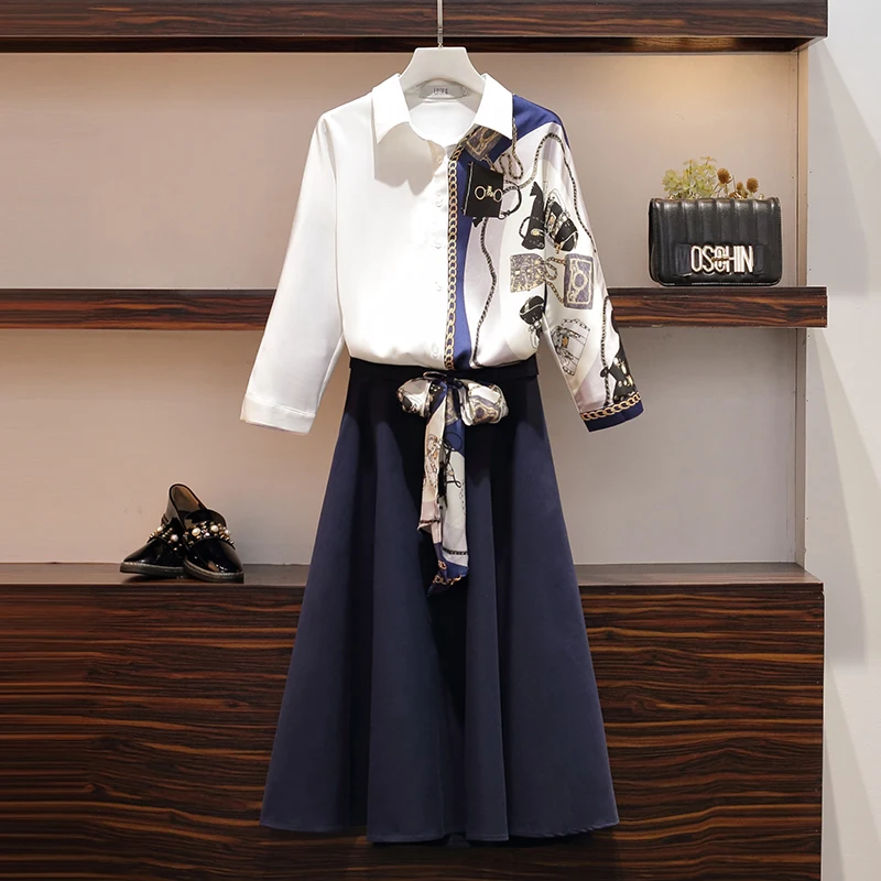 Элегантный офисный комплект из 2 предметов с принтом в стиле пэчворк для женщин