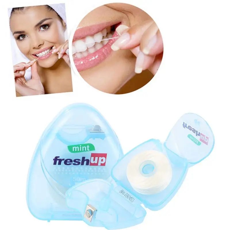 

50M Micro Wax Peppermint flavor Dental Flosser Interdental Brush Teeth Stick Toothpicks Floss Pick Oral Hygiene Clean Wire