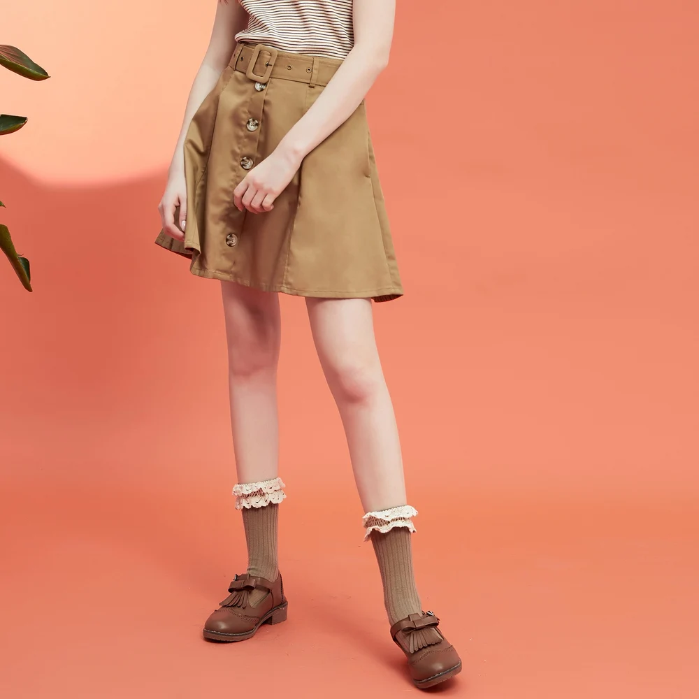 Metersbonwe Осенняя Женская Офисная юбка в английском стиле трапециевидная с высокой