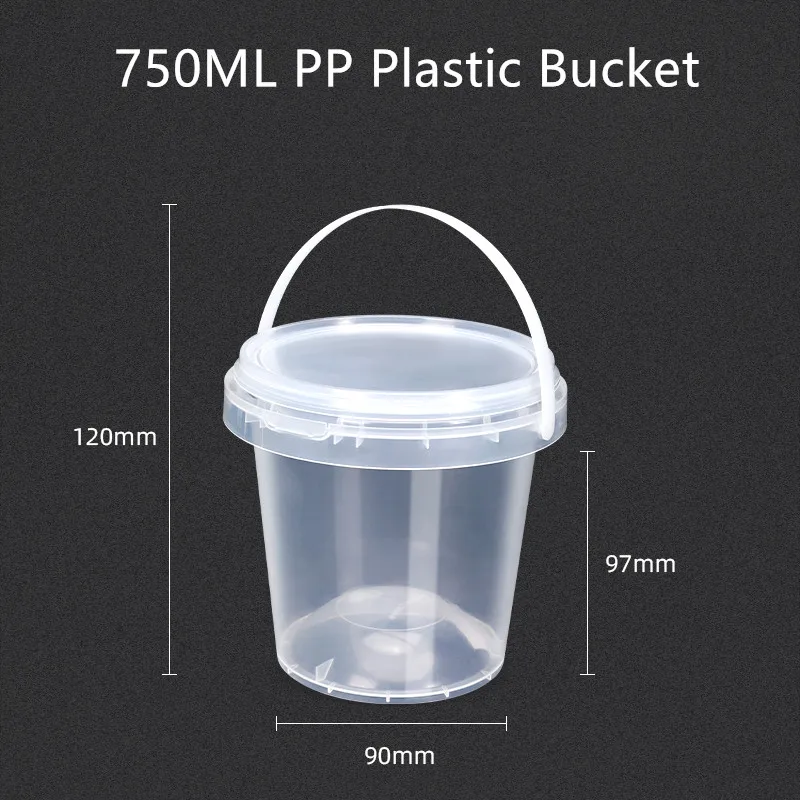 

High Quality 750ML Empty Round Plastic Food Box with Lid BPA Free Food Grade for Honey Salad Yogurt Packing Container 10PCS/lot