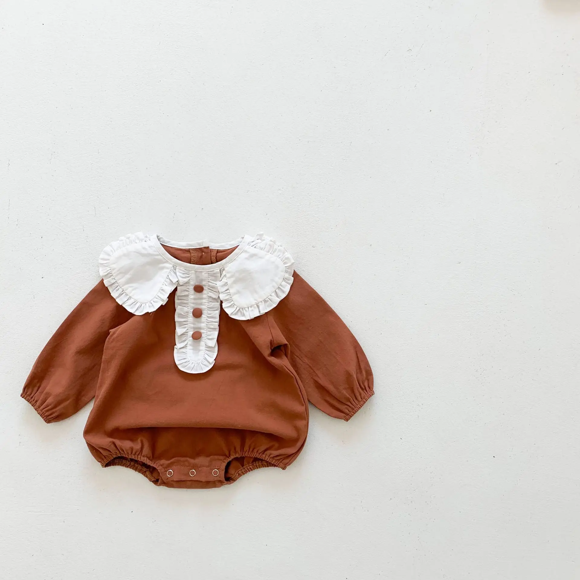 

2021 New Baby Onesies Spring Doll Collar Baby Bodysuit Kids Clothes Fart Clothes Baby Outing Clothing