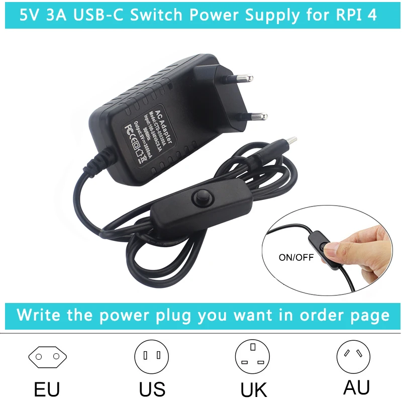 Оригинальный Raspberry Pi 4 Model B Kit + чехол из АБС пластика источник питания SD карта на