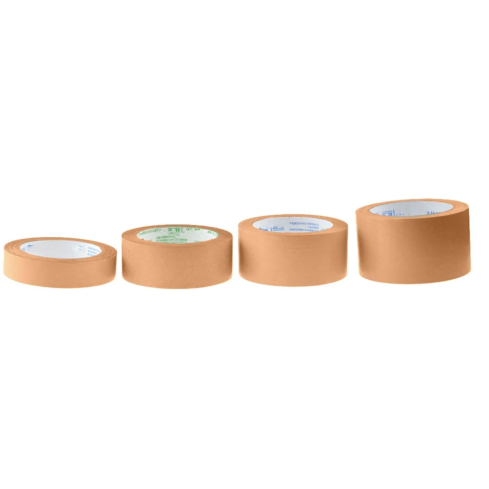 30m Gummed Kraft Paper Tape Bundled Adhesive Paper Tapes Sealed Water Activated Carton Painting Sticker For Packaging Tools