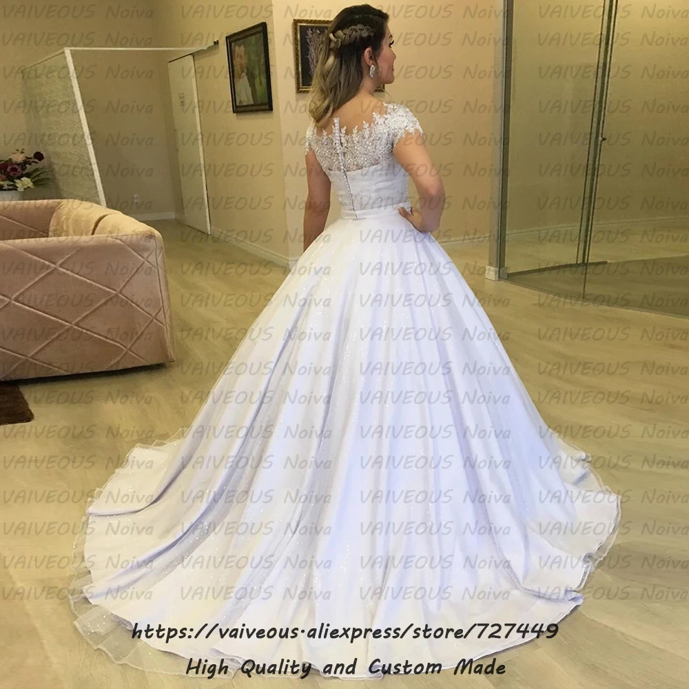 Vestido de noiva 2 em 1 кружевное свадебное платье из двух частей с бисером, платье невесты с короткими рукавами, сексуальное бальное платье 2 в 1, свадебное платье es