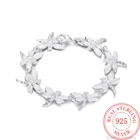 Модный браслет из стерлингового серебра 925 пробы с восемью стрекозами, Браслет-манжета на удачу, оптовая продажа, подарок для девушек, женская бижутерия