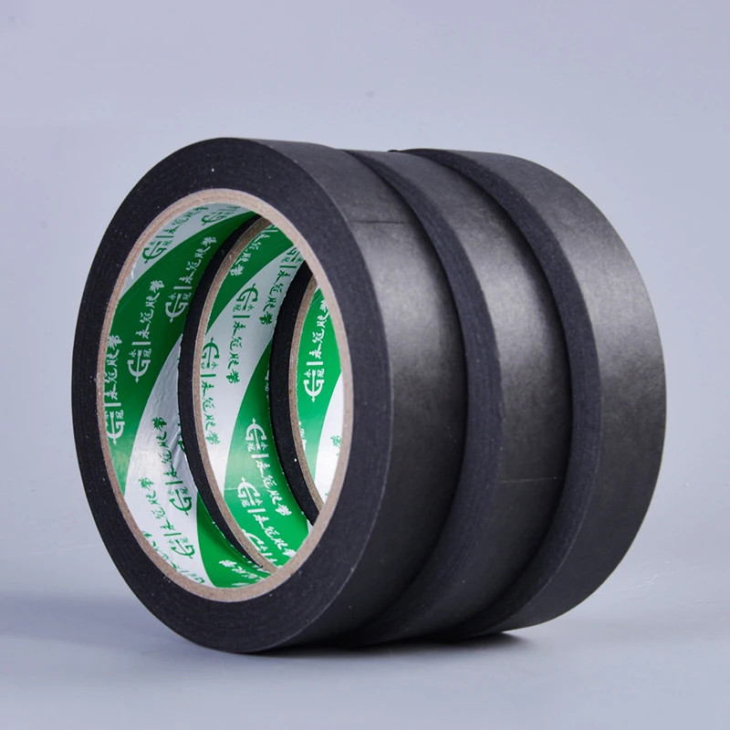 25 м черная Маскировочная лента многофункциональная скотч из крепированной