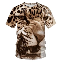 2021 summer new fashion animal print tiger lion king t shirt mens 3dt top short sleeve top
