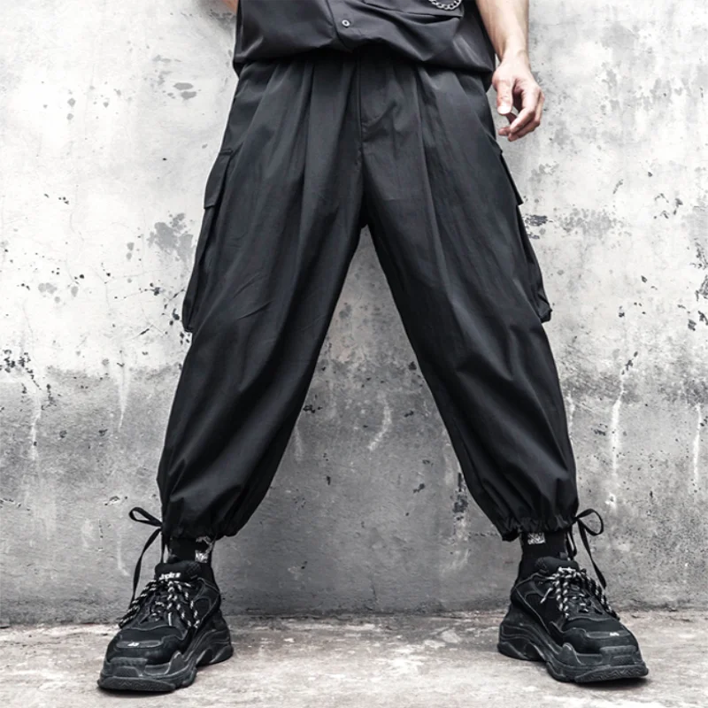 Men's Cargo Pants Spring And Autumn New Three-Dimensional Pocket Design Dark Casual Loose Large Size Bloomers