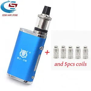 Blue and 5 coils Электронная сигарета, регулируемый vape 80 Вт, комплект модов, Встроенный 2000 мАч, батарейный блок, 3 мл, бак, электронная сигарета, большой дымовой Атомайзер - Цвет: Blue and 5 coils