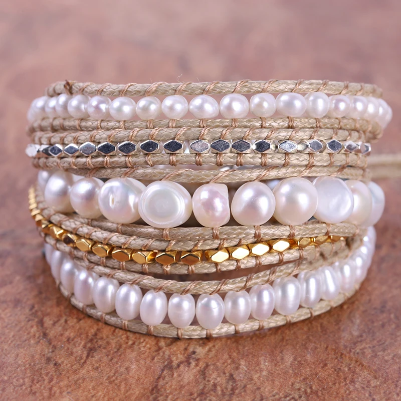 

Graduation Shell Pearls Wrapped Bracelet Elegant Woman Bead Bracelet Holiday Jewelry Mother's Day Gift