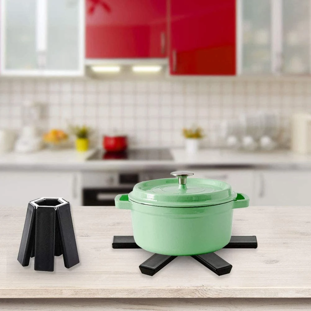 

2 Pcs Heat Resistant Pad Foldable Non-Slip Pot Pan Mat Table Placemat Dish Plate Cross Holder Coaster Kitchen Table Trivet