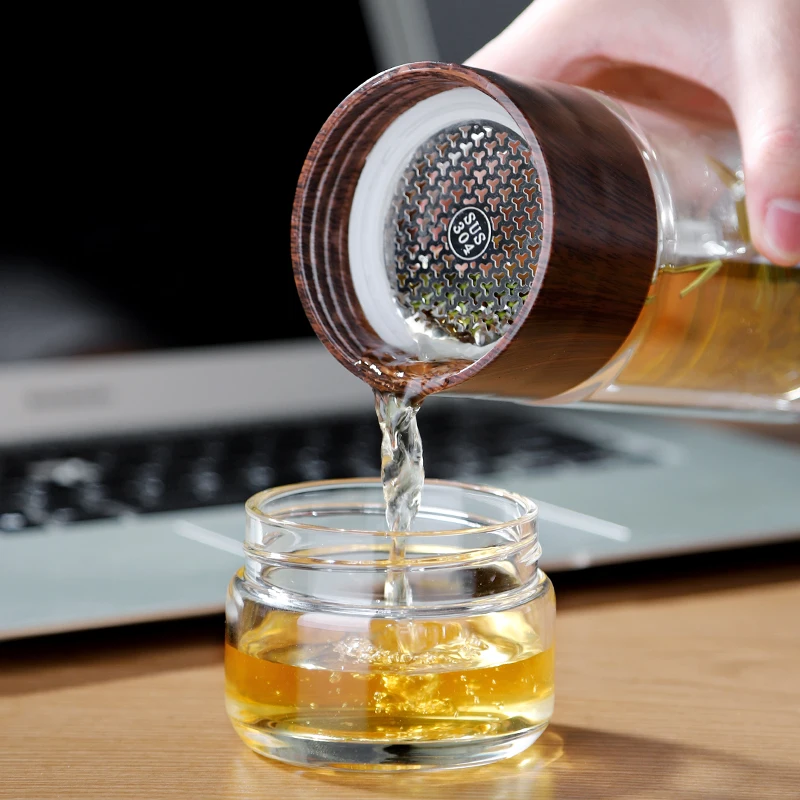 

Glass Water Bottle Double Wall Glass Bottle Tea Water Separation Glass Mugs Creative Drinking Cup 380ML 220ML 200ML