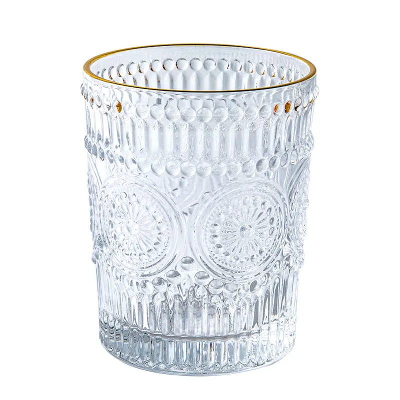 Творческий с тиснением и изображением солнца кружки цветами бар Стекло вина es