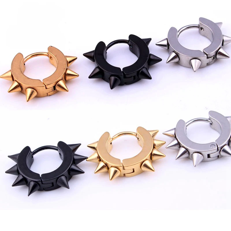 9 Стиль в стиле панк для мужчин и женщин серьги клипсы Заостренный носок Заклепки