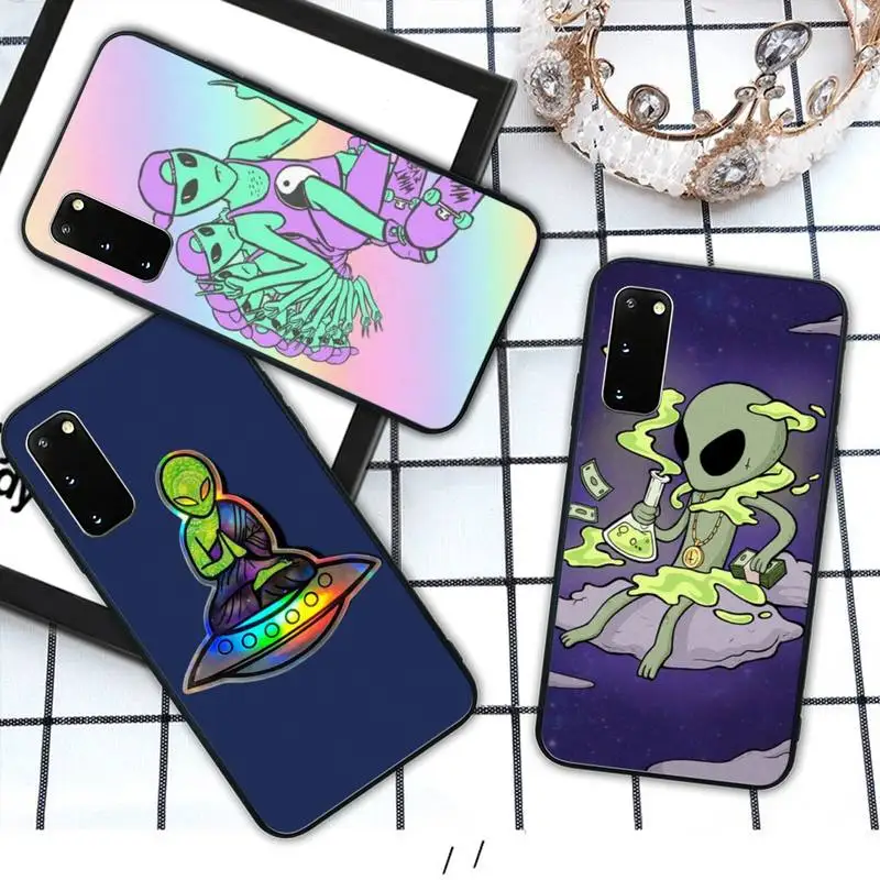 Yinuoda Alien UFO мягкий черный чехол для телефона Samsung galaxy s6 s7 edge s8 s9 s10 lite s20 ULTRA plus