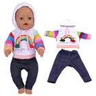 Пуловер для маленьких кукол диаметром 17 дюймов, свитер, Одежда для кукол для девочек диаметром 18 дюймов, куртка, джинсы, плотный детский подарок для девочек