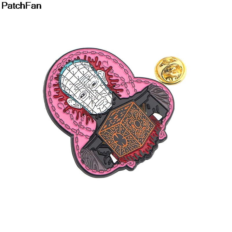 Patchfan Hellraiser ужас цинк галстук мультфильм булавки броши для рюкзака одежды мужчин