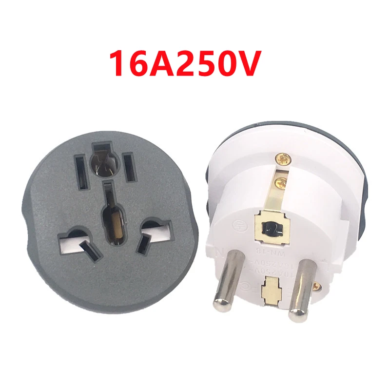 

Universal EU Plug Converter EU Adapter 2 Round Pin Socket AU US UK CN To EU Wall Socket AC 16A 250V Travel Adapter High Quality