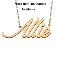 cursive initial letters name necklace for allie birthday party christmas new year graduation wedding valentine day gift