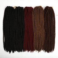 18inch 120gpack faux locs synthetic braiding hair extensions afro hairstyles soft dreadlock brown black crochet braids