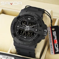 sanda military mens watchestop brand luxury waterproof sport wristwatch fashion quartz watch male clock relogio masculino