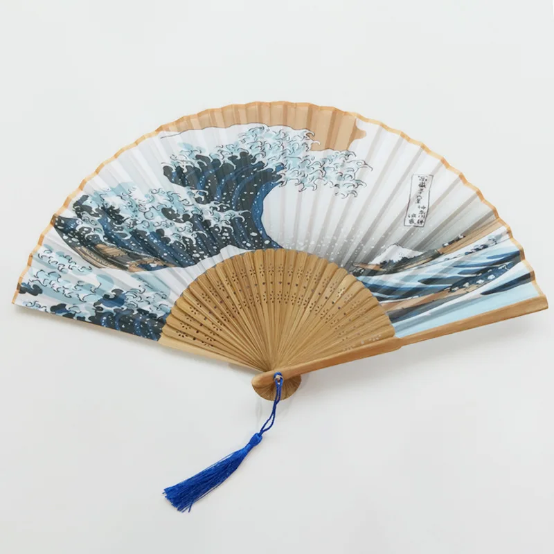 Японский ручной веер Ukiyoe серфинг морская волна Kanagawa складной eventail винтажные