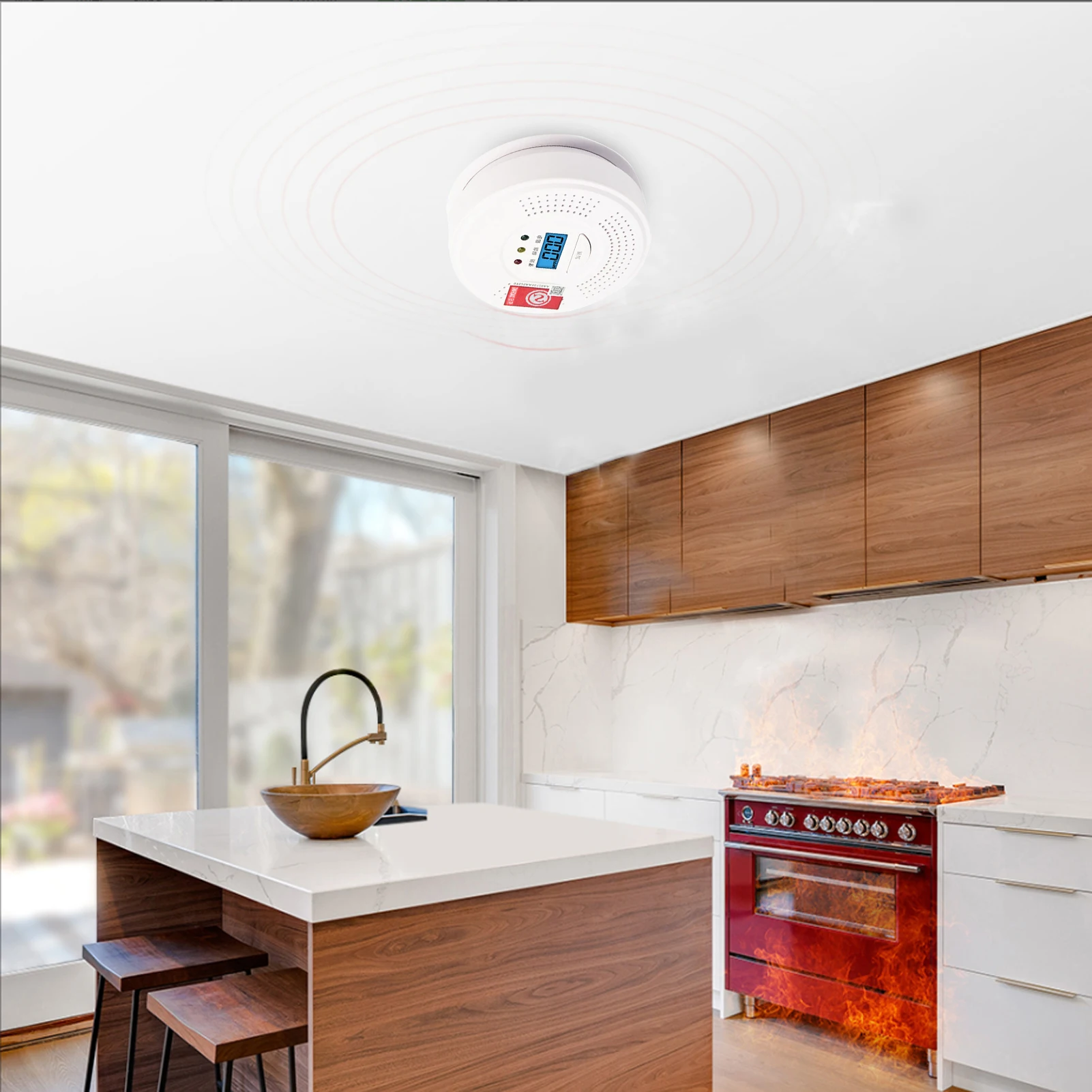 

Carbon Monoxide Alarm Detector CO Alarm Detector with Digital Display Intelligent Voice Warning Household Safety Equipment
