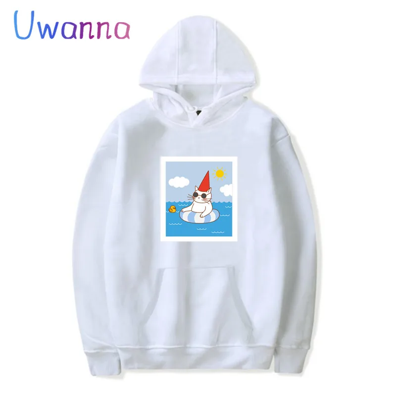 Summer Cute Cat Women Hoodies Long Sleeve Kawaii Oversized Women Clothing Sweetshirts Cartoon Casual Hoodie Dropshipping